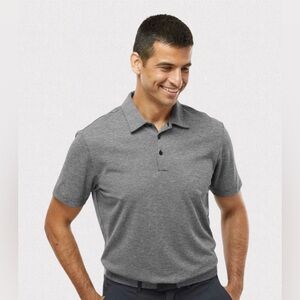 Adidas Golf Heathered Gray Performance Polo Shirt Mens Medium Moisture Wicking